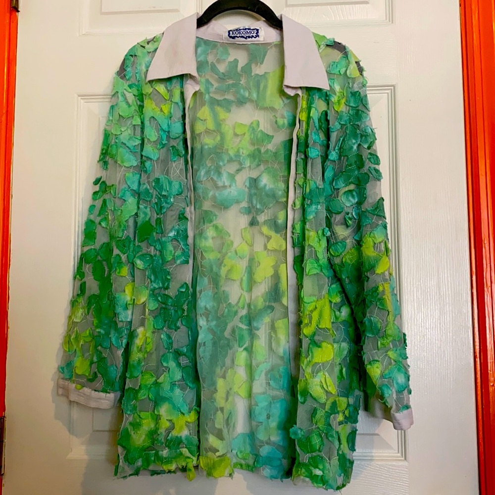 New Vintage Mesh Button Down Collared Shirt